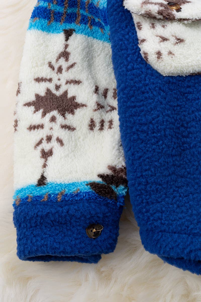 Royal Blue Sherpa Jacket