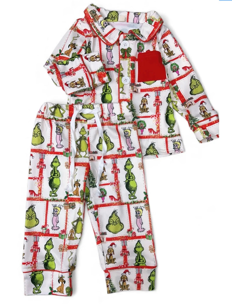 Grinch Girls Christmas Pajamas