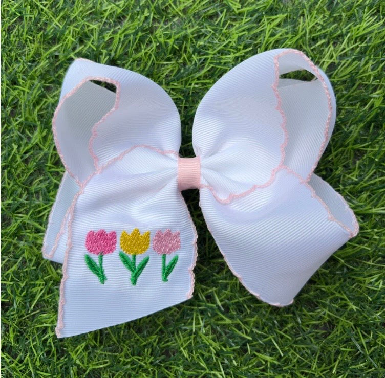 Easter Embroidered Hair Bow