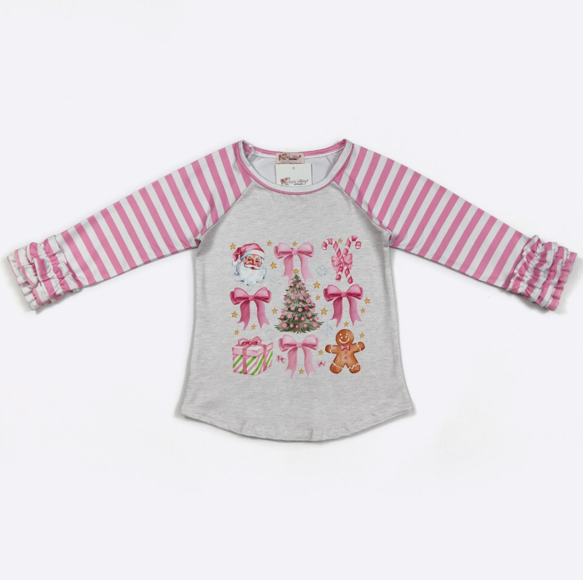 Pink Santa Raglan Tee