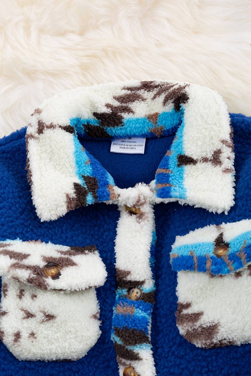 Royal Blue Sherpa Jacket