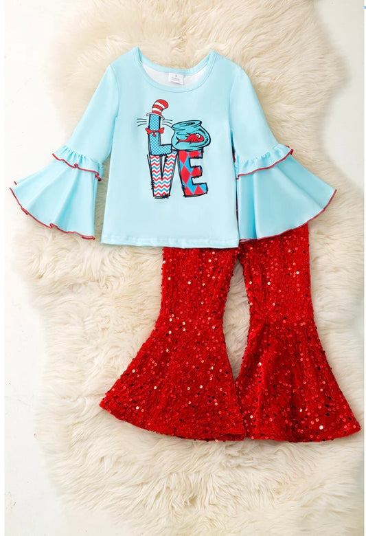 Love Sequin Pants Set