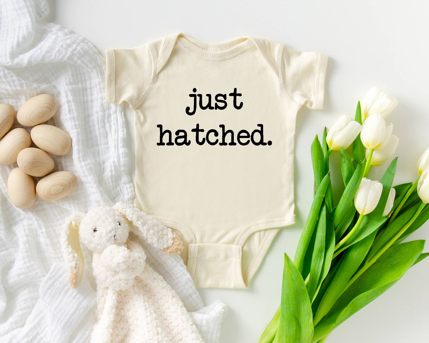 Easter Just Hatched Natural Color Baby Bodysuit